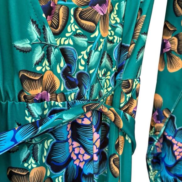 Eloquii Printed Wrap Maxi Dress Size 14 Tropical Resort Vacation Stretch - Picture 5 of 11